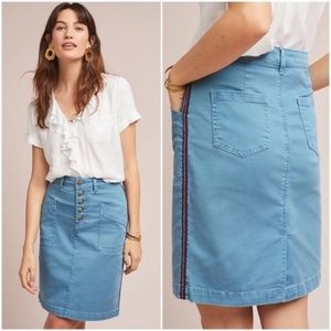 Anthropologie Pilcro 10 Chino pencil skirt blue
